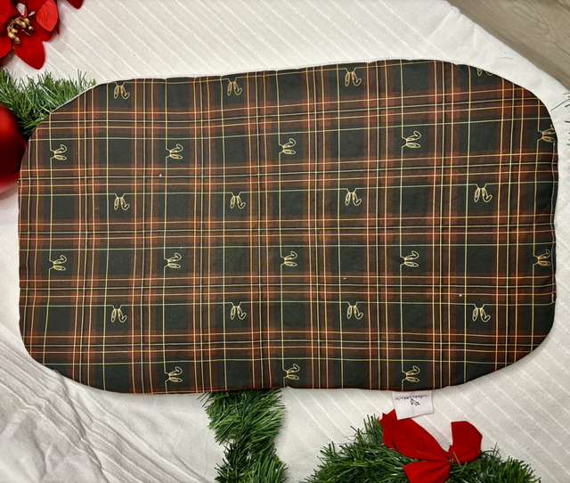 Coussin ovale Albertha&#039;s - Noël &quot;Tartan&quot;