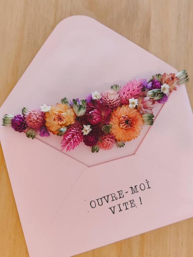 Carte enveloppe fleurie - à personnaliser 