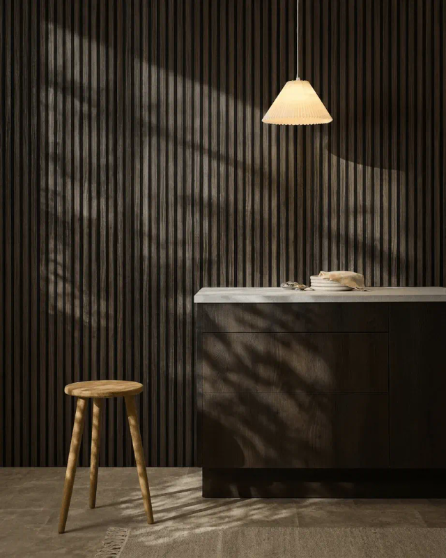 Woodupp Akupanel 240 Aspect bois, Chêne noir, feutre noir (Réf- 1028)