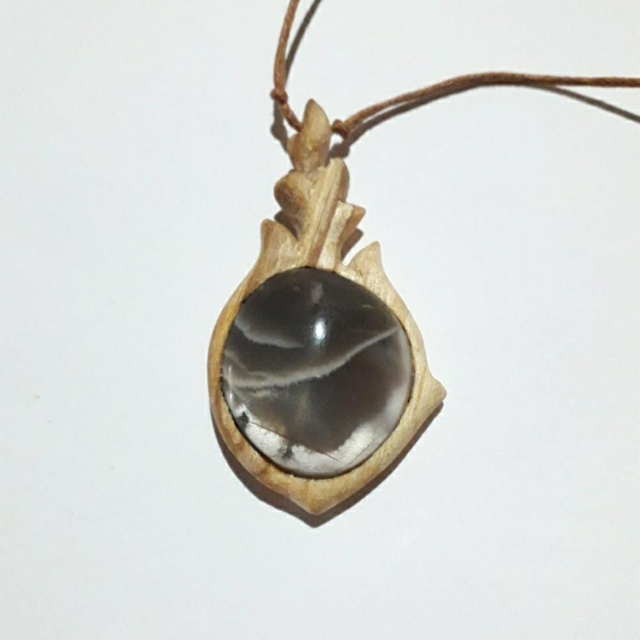 Black Moonstone Palo Santo Necklace