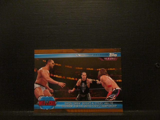 Baron Corbin Defeats AJ Styles And Tye Dillinger For The United States Championship - Brown Champions Original Trading Card #60 (SEE PIC)