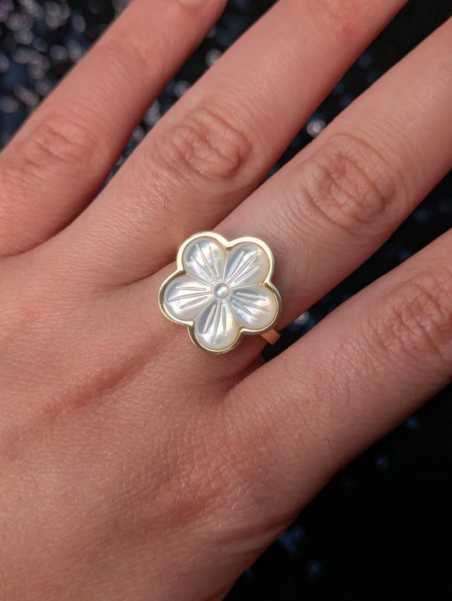 Bague nacre fleur 5