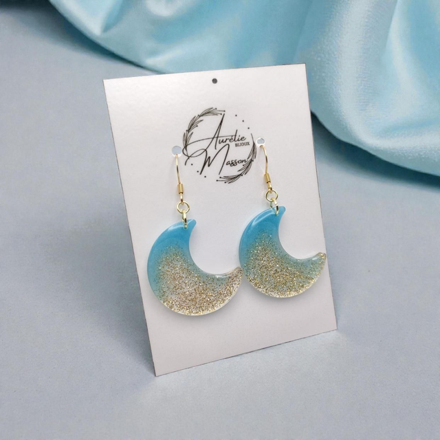 Boucles d'oreilles "Némophila"