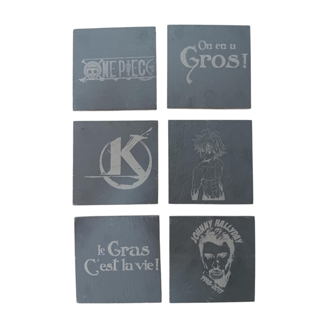 Lot de 6 petites ardoises personnalisable