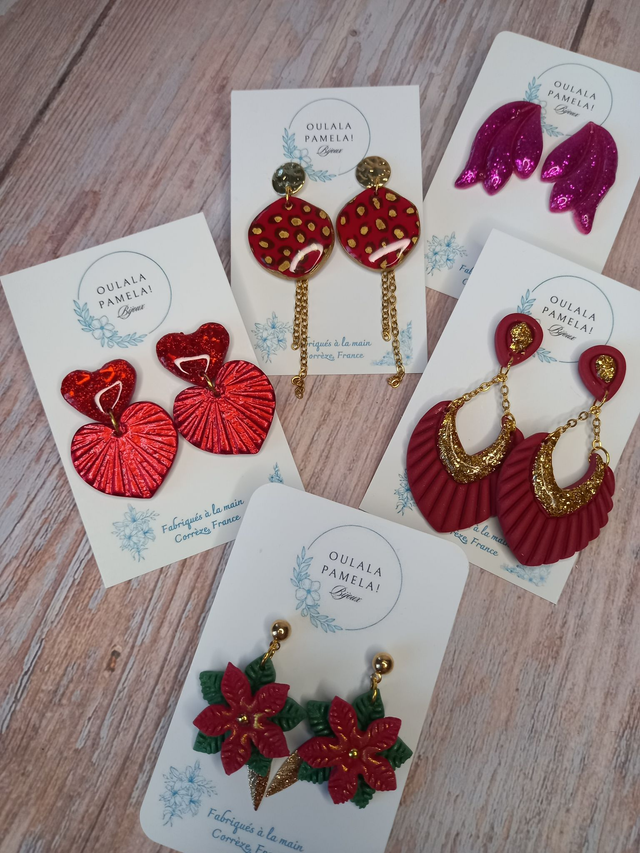 red velvet boucles d'oreilles