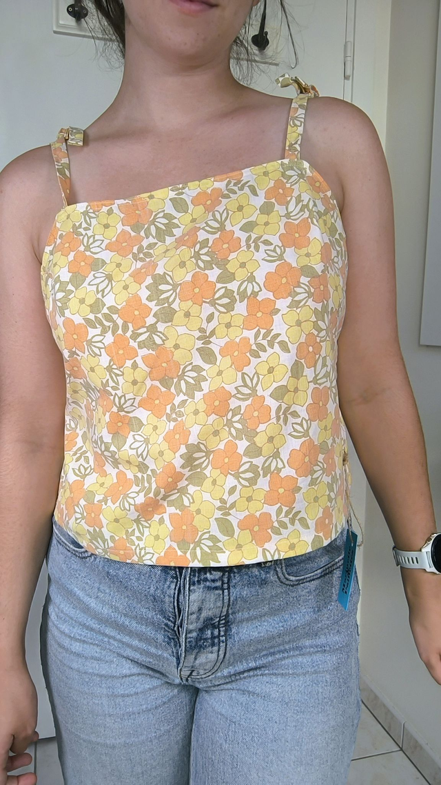 Top fleurs jaunes et oranges - Taille 1 & 2