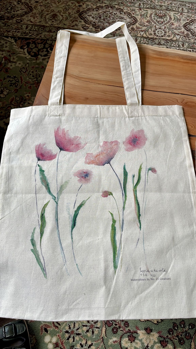 Poppies in the Wild - Watercolour Tote bag 
