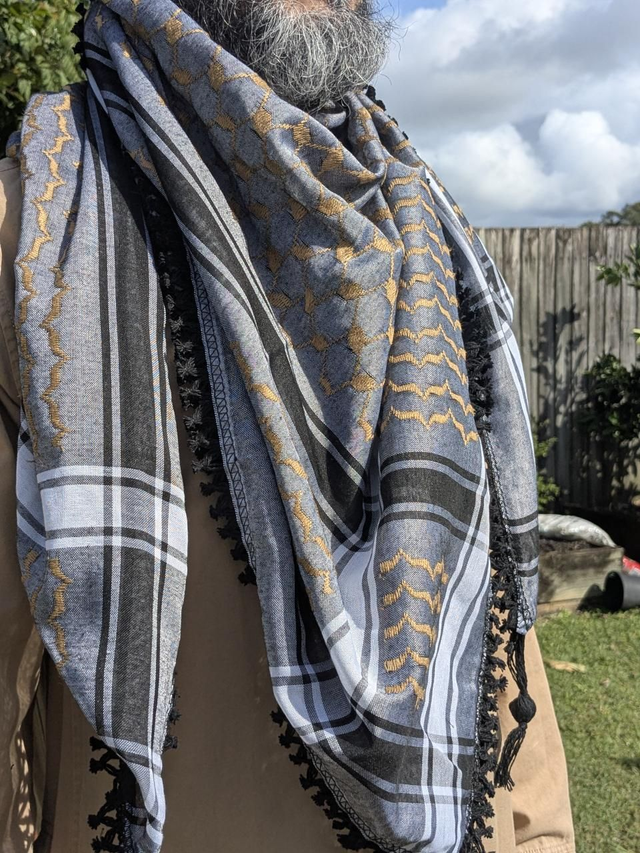 Gold on Grey Keffiyeh