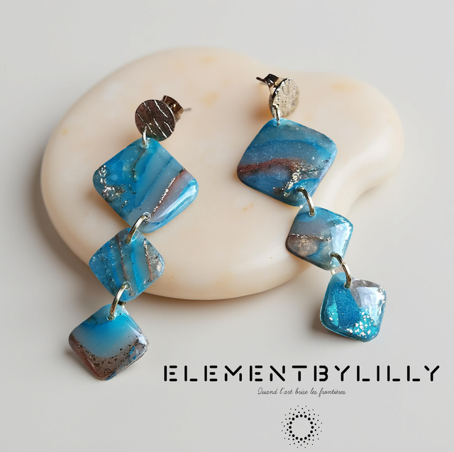 Boucles d'oreilles "éclats d'azur"