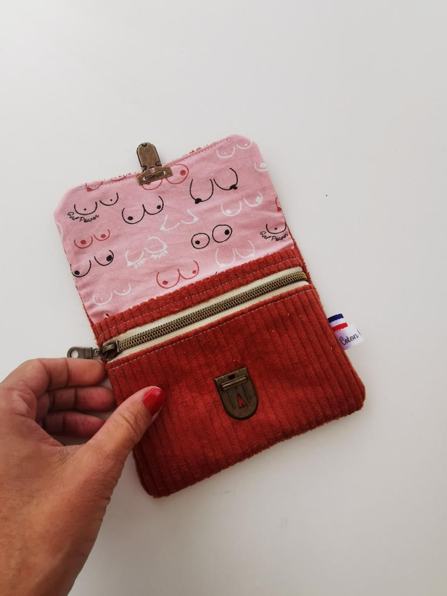 Portefeuille JIMMY velour rouille 