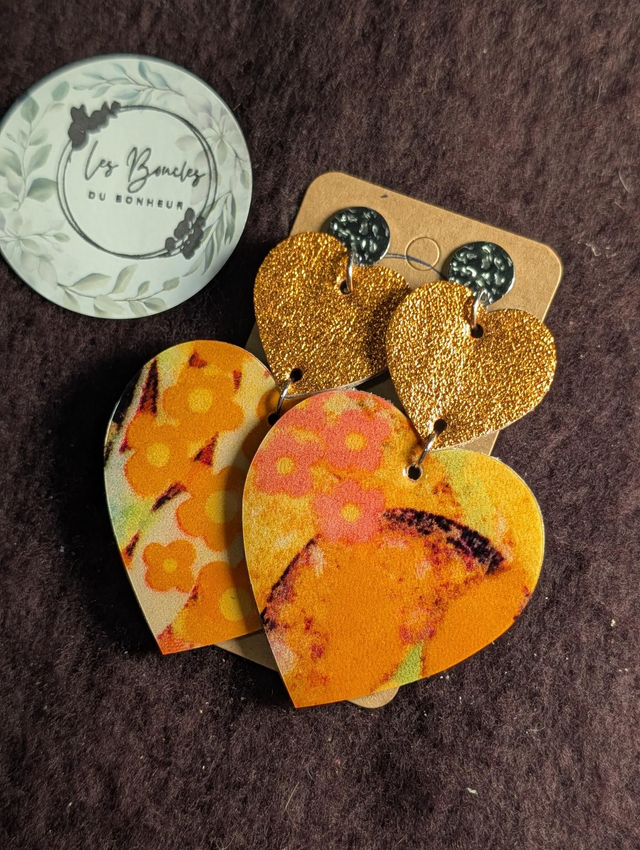 Boucles d'oreilles Marie Laure Orange vernis ml052