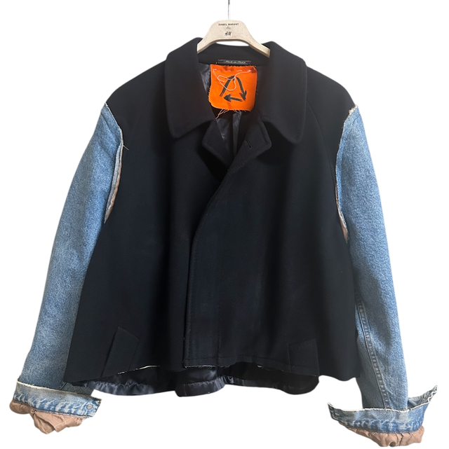 Reworked crop black coat