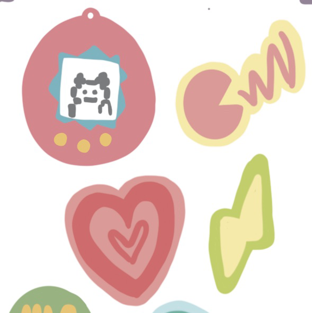 Original Art Deco Stickersheet | Tamagochi