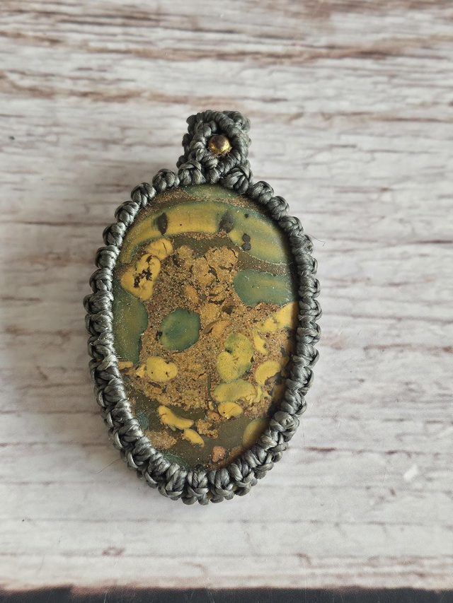 Pendentif macramé Jaspe fruit