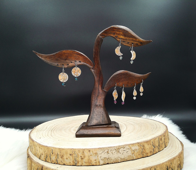 Chioné, boucles d'oreilles en liège