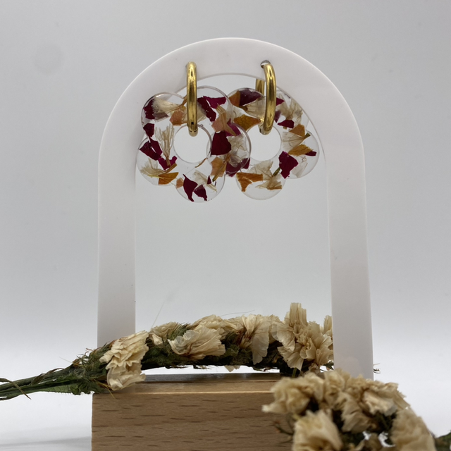 Boucles d'oreilles Rose / Limoniums 