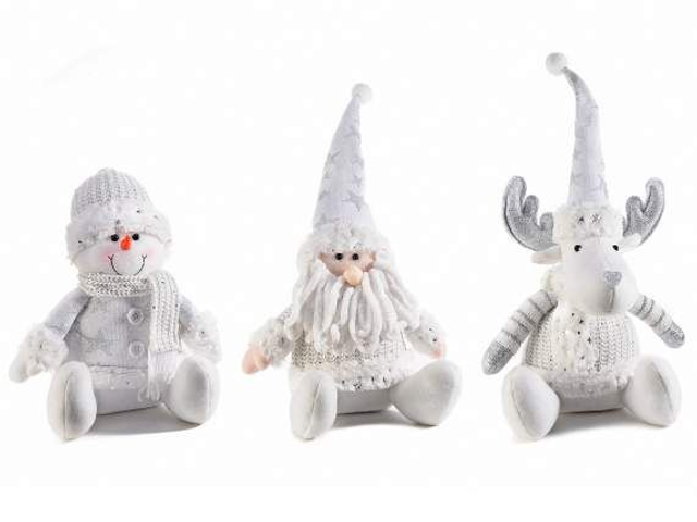 Personaggio natalizio in panno / maglia con dettagli argento