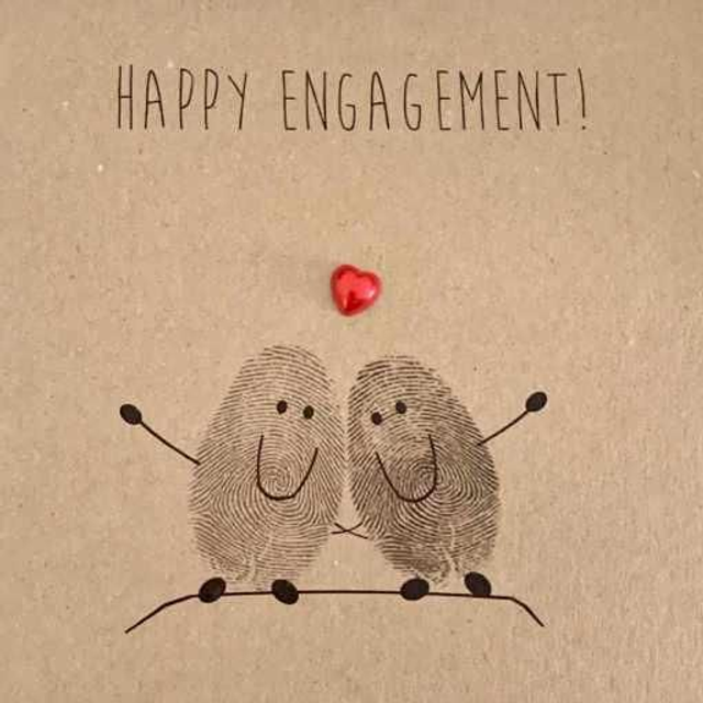 Fingerprint Couple Craft Card