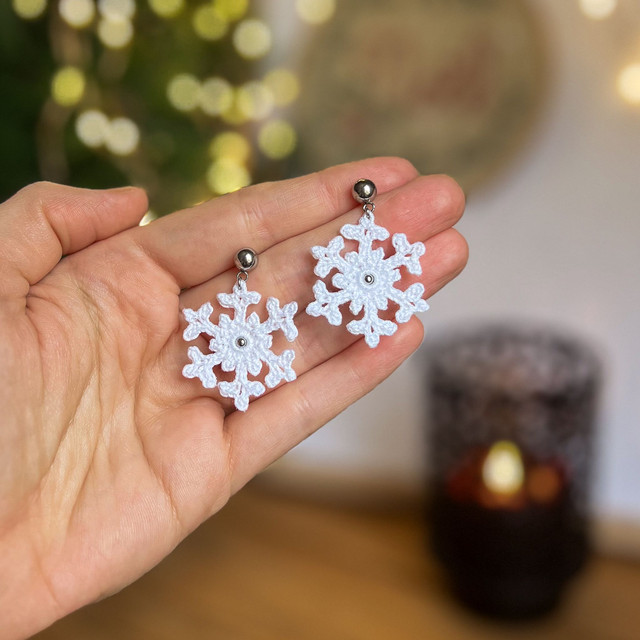 Boucles d’oreilles flocons de neige