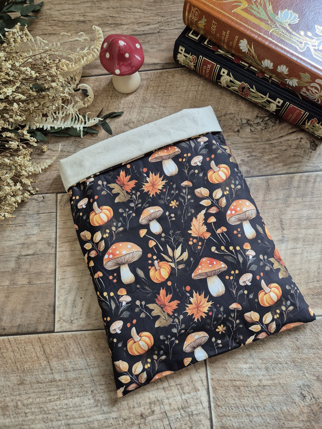 Pochette à livre champignons d'automne