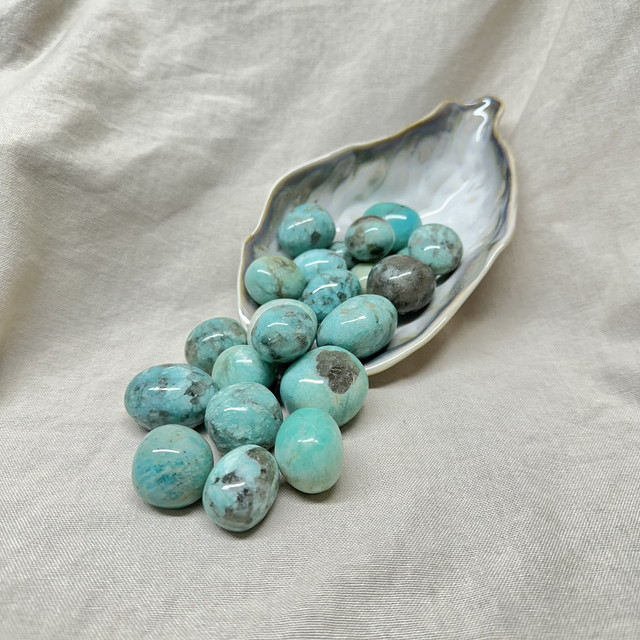 Amazonite with Smokey Quartz Tumble