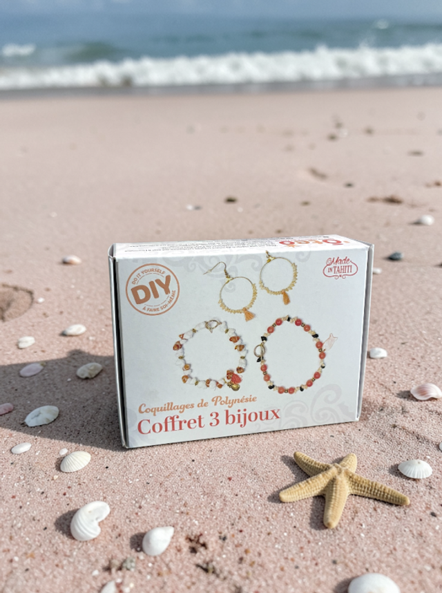 Coffret 3 bijoux rose Kit DIY OTEO Tahiti 