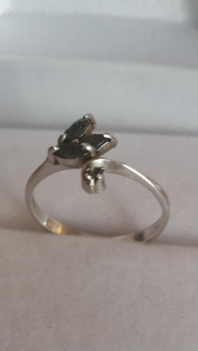 Bague émeraude zirconium, argent 925