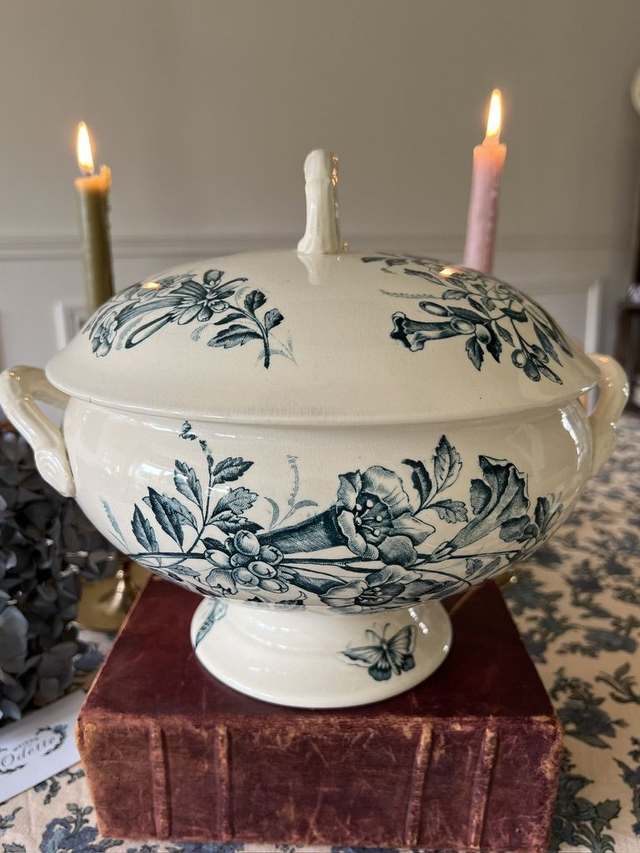 JASMIN - Grande soupière signée Badonviller - Terre de Fer