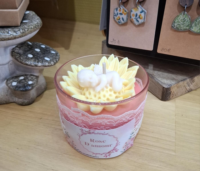 Bougie parfumée rose d&#039;amour 