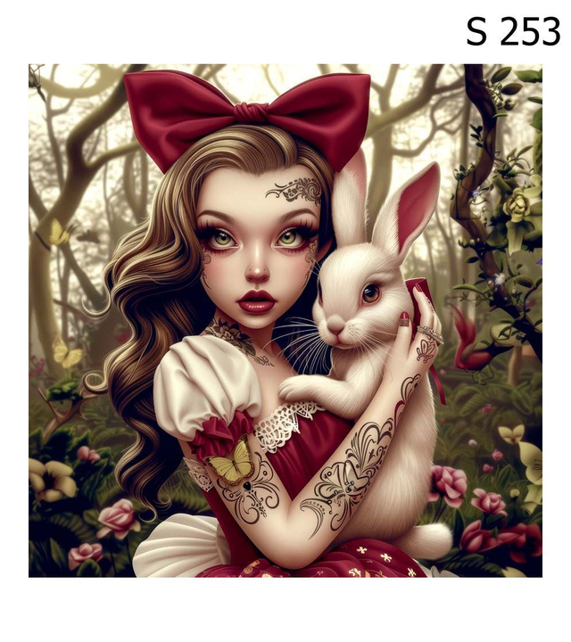 Panneau à coudre Alice 2 en simili 46x46cm