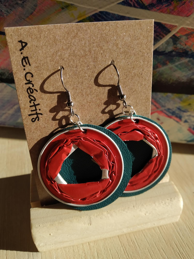 Boucles D&#039;oreilles Recyclé Cuir
