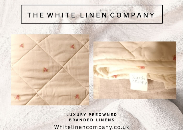 Kirstie Allsopp Double Floral Cream and Peppermint Green Quilt Bedspread Eiderdown (1)
