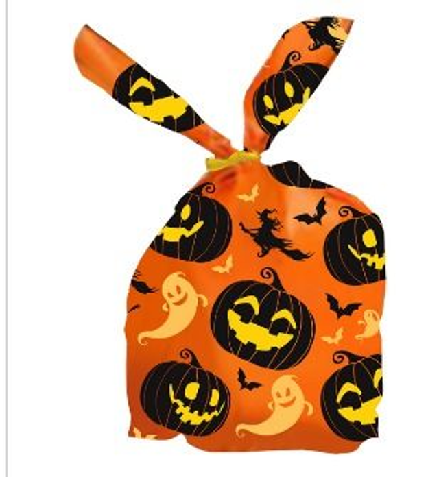 HALLOWEEN ,  24659 BORSA PER CARAMELLE, ZUCCHE 20 PZ