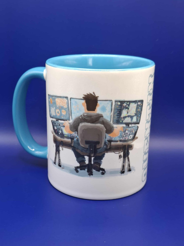 Mug bleu personnalisable