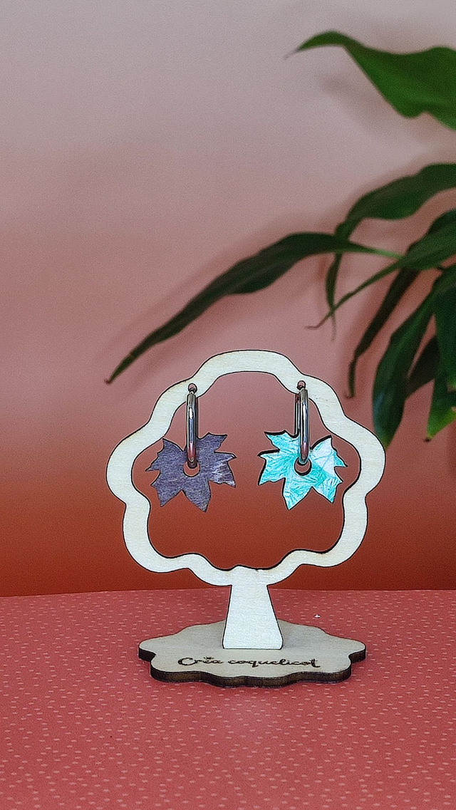 Boucles feuille de chêne double-face interchangeables