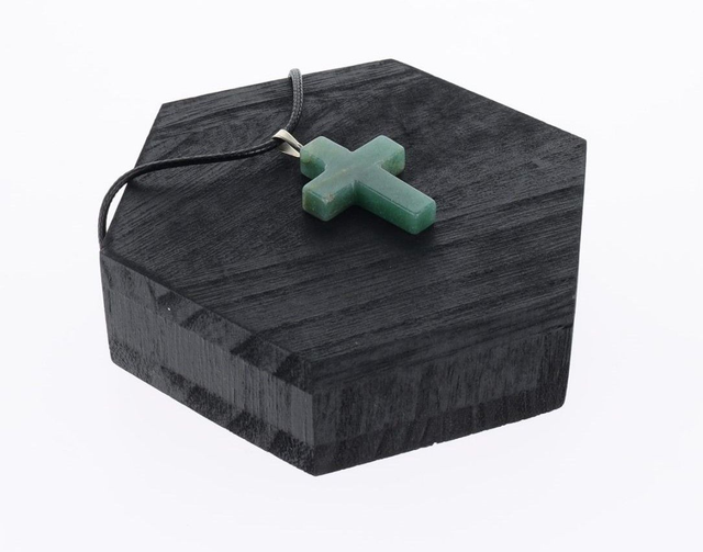 Pendentif Croix Aventurine Verte