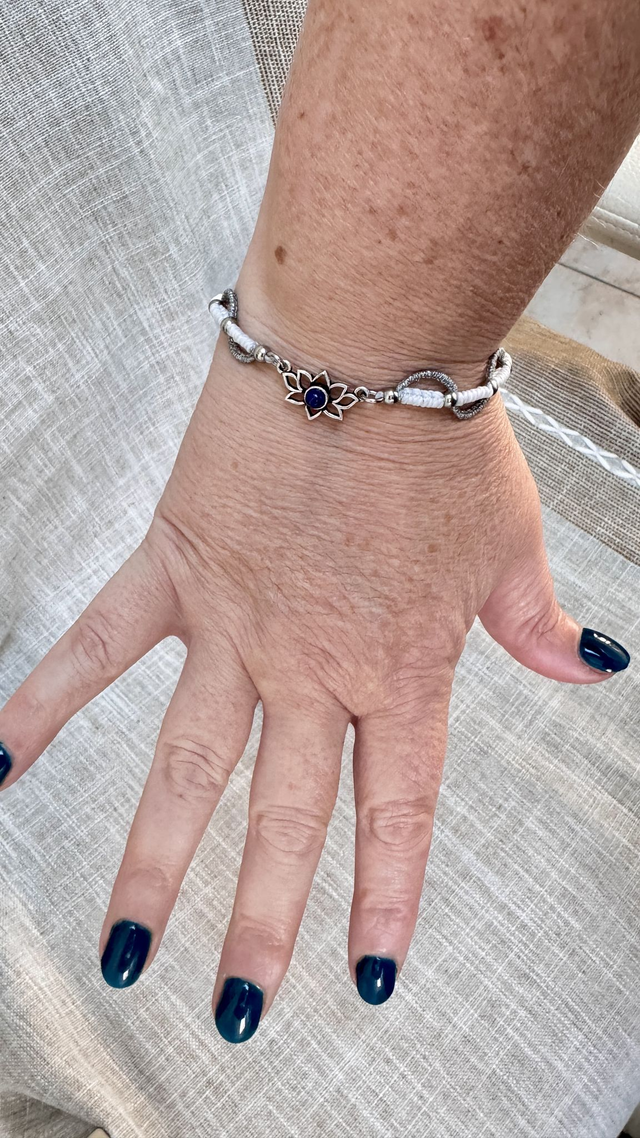 Bracelet fin Givre bleu