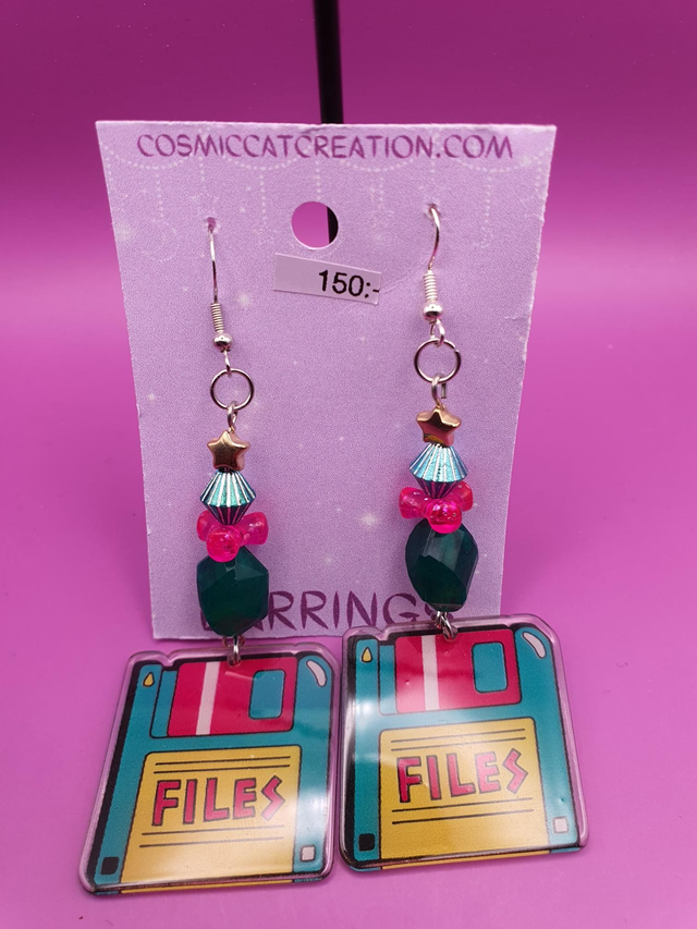 Earrings Retro Floppy Disc