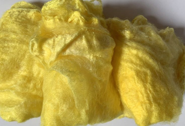 Mulberry Silk Hankies, Yellow, Hand Dyed A Grade Mawata Silk Hankies, Bombyx Silk, Spinning, Felting, Textile Art, Paper Making