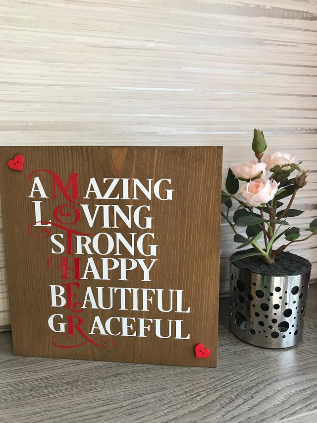 Mother scrabble solid wood block