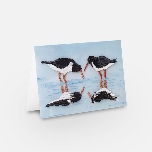 Oystercatcher bird artwork greeting card