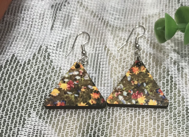 Wood Mix Coloured Dangling Earrings- MSDE04 