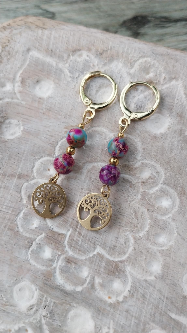 Boucles "arbre de vie" et Jaspe de sédiments de mer