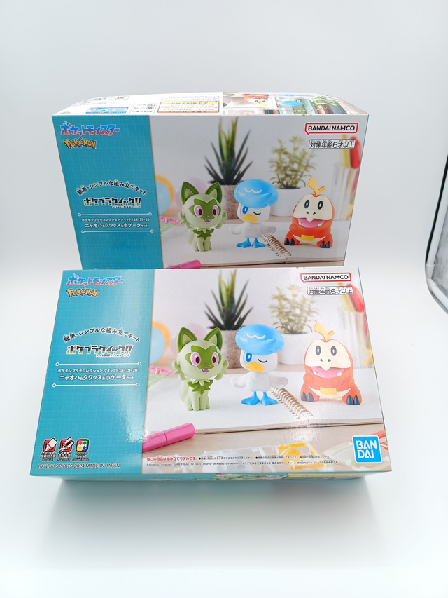 Pokémon Plastic Model Kit Collection Sprigatito, Quaxly & Fuecoco Snap Together Model Kit Bandai Spirits, Japan Import