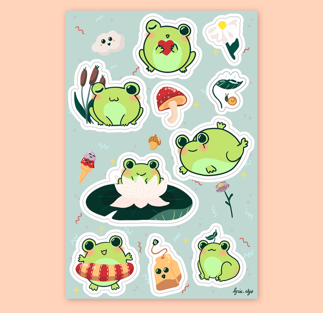 Froggy - planche de stickers 1