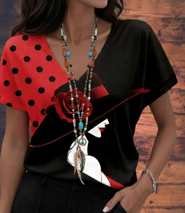 520 Taille M Top pois chapeau