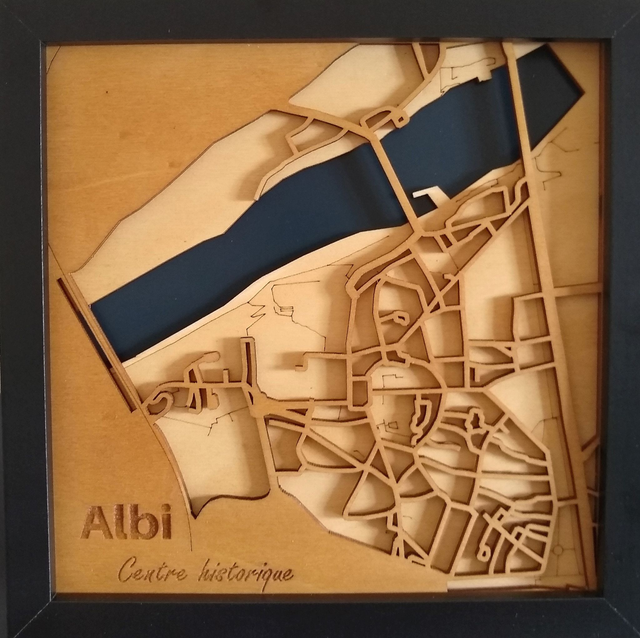 B08 – Albi carte 3d design du centre historique  – Décoration Murale