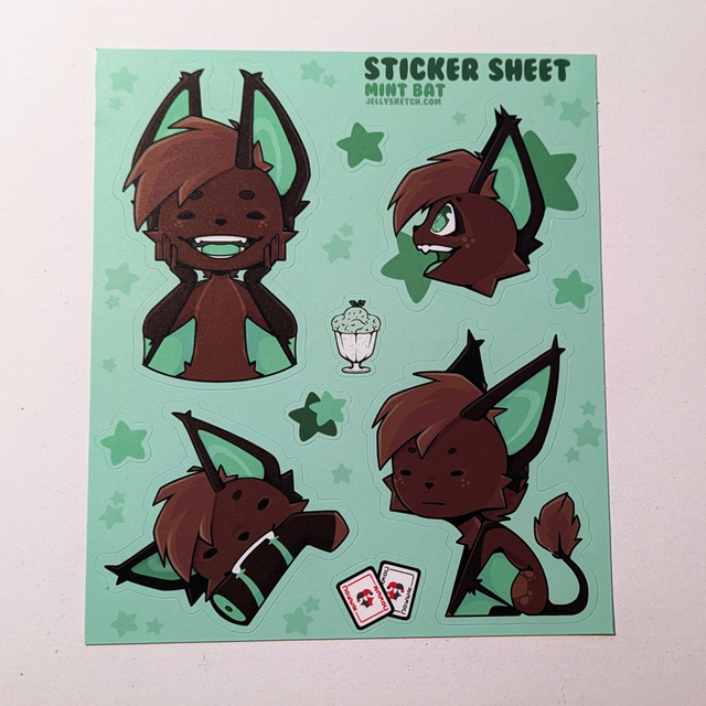 Mint Bat | OC Sticker Sheet