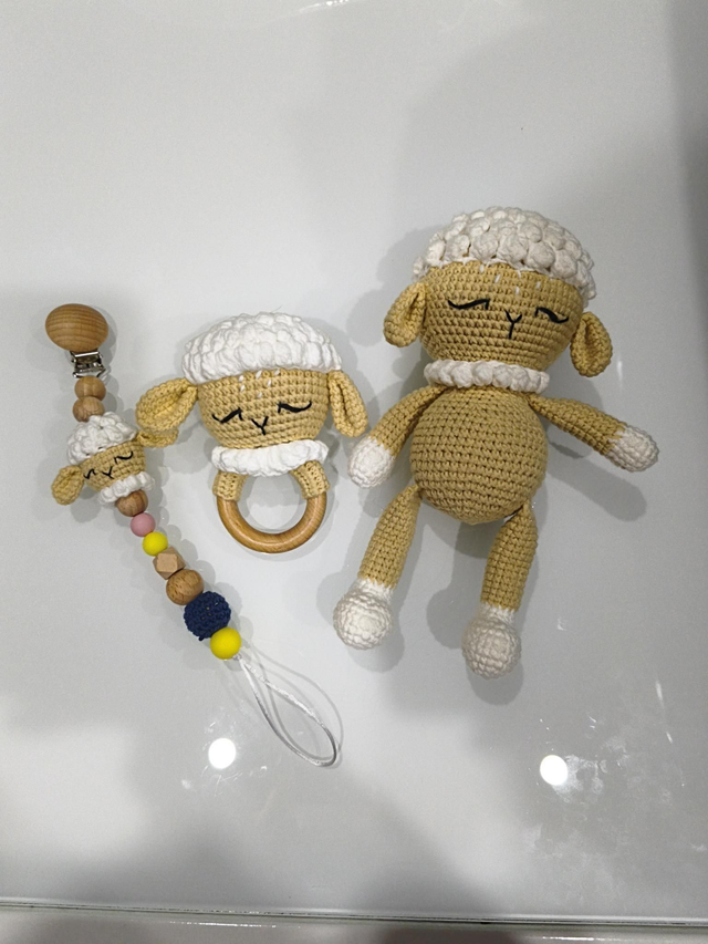 Conjunto Sonajero + Chup + Muñeco Oveja