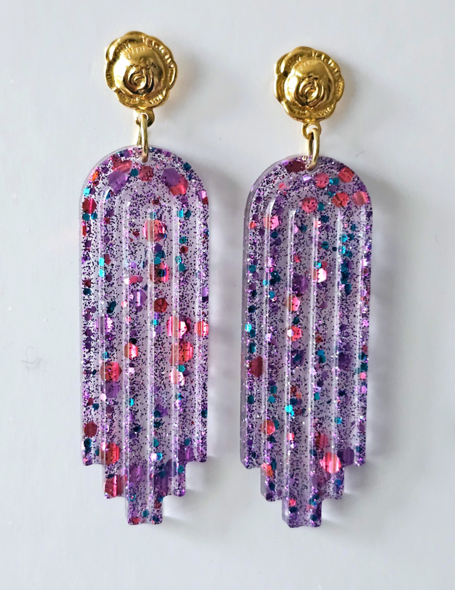 ARTY transparente aux paillettes violettes et fushias